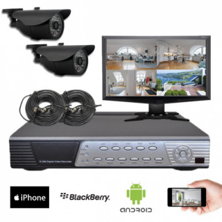 Kit vidéosurveillance 2 caméras CMOS 600 lignes Kit vidéosurveillance 2 caméras CMOS 600 lignes