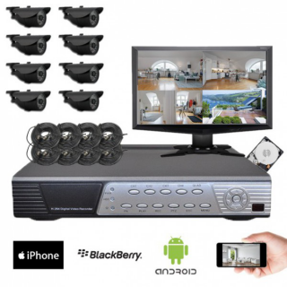 Kit vid&eacute;osurveillance 8 cam&eacute;ras CMOS 600 lignes