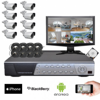 Kit vid&eacute;osurveillance Sony 8 cam&eacute;ras HD 700 lignes