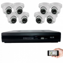 Kit vidéosurveillance IP 8 dômes 1mp 20m