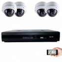 Kit vidéosurveillance IP 4 dômes 1mp 30m