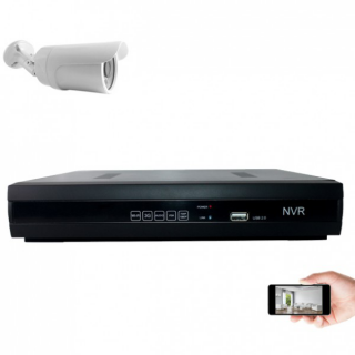 Kit vidéosurveillance IP 1 caméra 1mp 30m Kit vidéosurveillance IP 1 caméra 1mp 30m