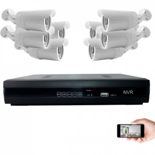 Kit vid&eacute;osurveillance IP 8 cam&eacute;ras 1mp 30m
