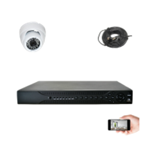 Kit vidéosurveillance 1 dôme AHD 720P 1MP 20m