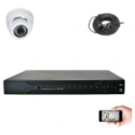 Kit vidéosurveillance 1 dôme AHD 720P 1MP 20m