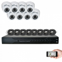 Kit vidéosurveillance 8 dômes AHD 720P 1MP 20m